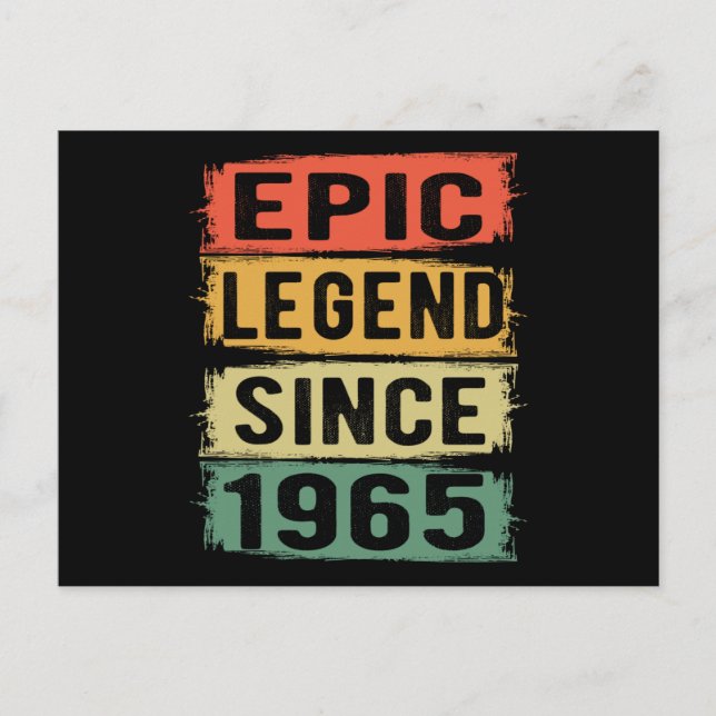 60 Years Old Bday 1965 Epic Legend 60th Birthday Postcard (Front)