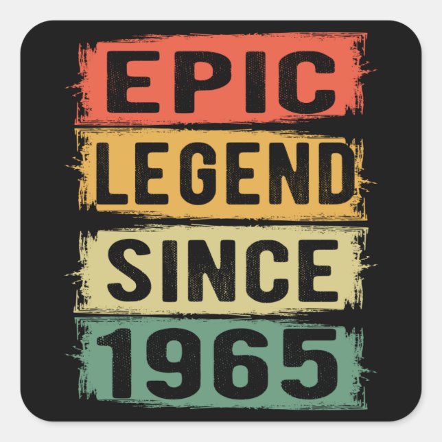 60 Years Old Bday 1965 Epic Legend 60th Birthday Square Sticker (Front)