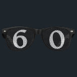 60 Years Old Birthday Party Sunglasses<br><div class="desc">60 years old birthday sun glasses. Black with white text.</div>