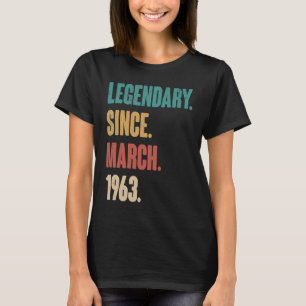 60 Years Old Vintage 1963 Birthday March 60th Deco T-Shirt