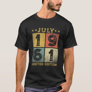 60 Years Old Vintage July 1961 Limited Edition 60T T-Shirt