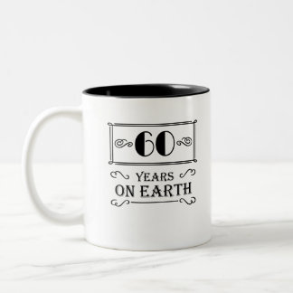 60 years on earth Two-Tone coffee mug