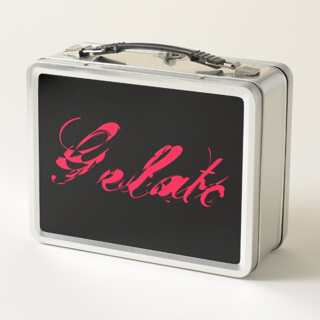 60ies 60s 60er Style Gelato Ice neon-pink Metal Lunch Box (Back)