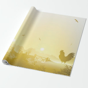 60lb Wrapping Paper Roll Sunny Morning Farm Countr