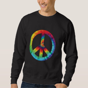 60s 70s 80s Hippie Peace Symbol Tie Dye Vintage Pe Sweatshirt