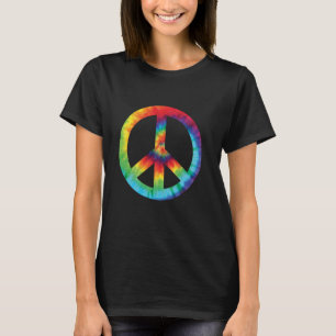 60s 70s 80s Hippie Peace Symbol Tie Dye Vintage Pe T-Shirt