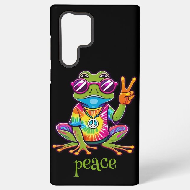 60s 70s Hippy Hippie Peace Frog Samsung Galaxy S22 Ultra Case (Back)