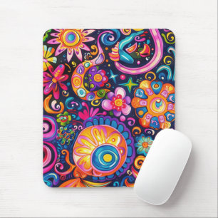 60s 70s Hippy Hippie Psychedelic Mouse Mat