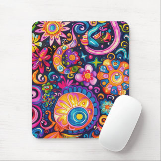 60s 70s Hippy Hippie Psychedelic Mouse Mat