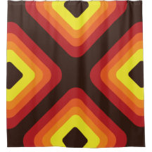 60s 70s mod retro pattern shower curtain