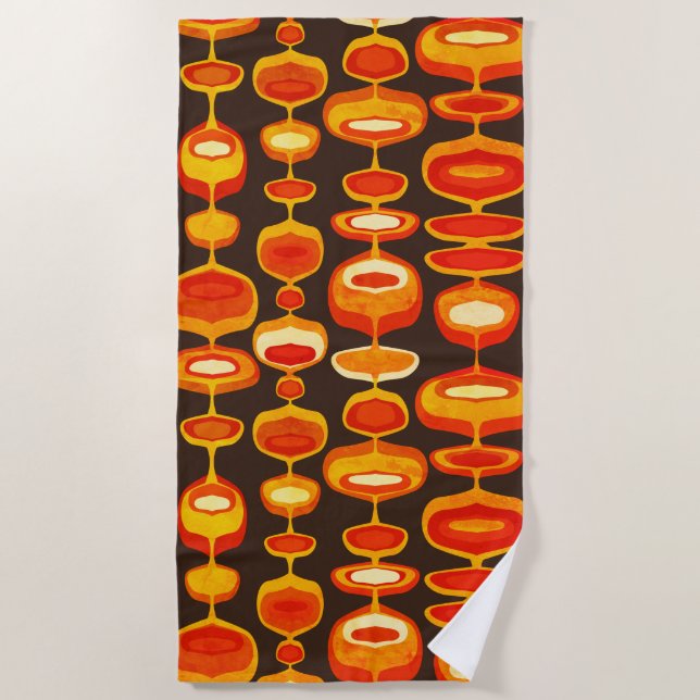 60s 70s mod retro pattern towel (Front)