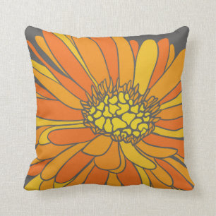 60s 70s retro flower pillow