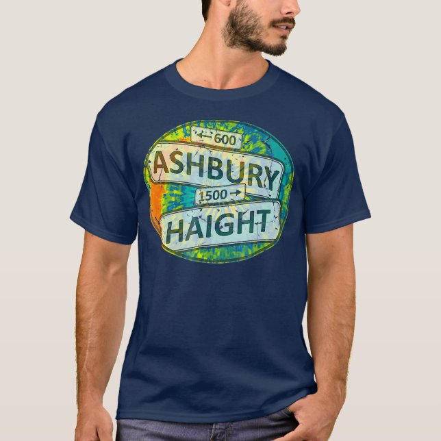 60s 70s Retro Flower Power  Haight Ashbury Signs T-Shirt (Front)