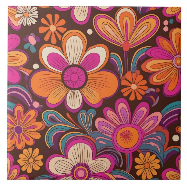 60s 70s retro flower tile (Front)