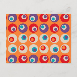 60s & 70s Retro Groovy Funky Pattern Postcard