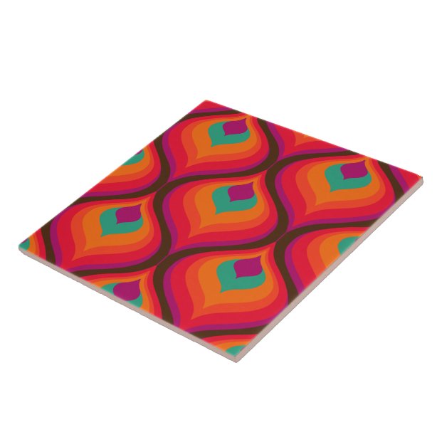 70s Retro Decorative Ceramic Tiles | Zazzle.co.uk