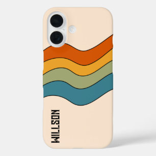 60s 70s Retro stripes iPhone 16 Case