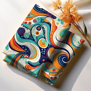 60s 70s Vibe Retro Swirls Abstract Pat#1 ID1069 Fabric