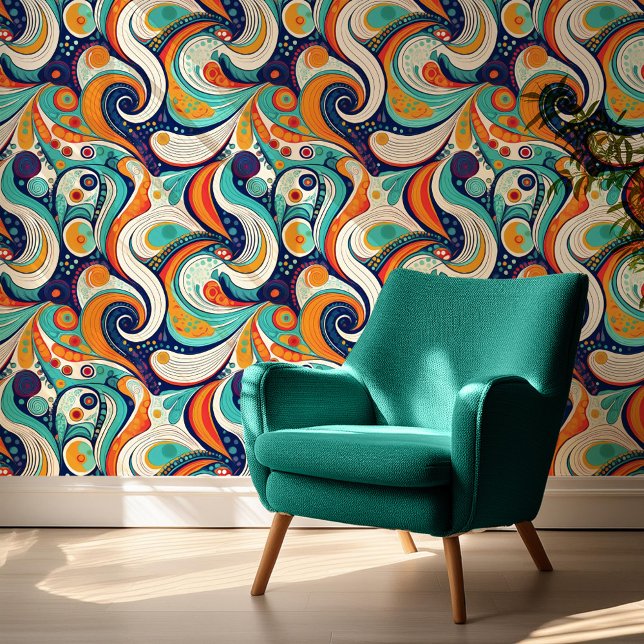 60s 70s Vibe Retro Swirls Abstract Pat#1 ID1069 Wallpaper (Creator Uploaded)