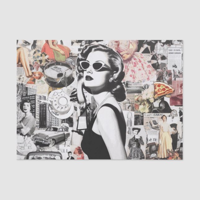 60s Abstract Collage Tissue Paper (Front)