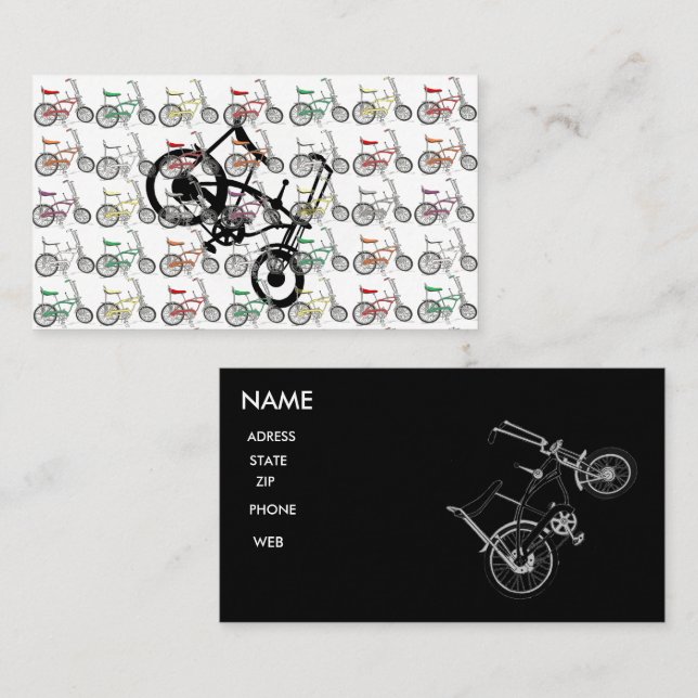 60'S BIKE BICYCLE CLASSIC SCHWINN BUSINESS CARD (Front/Back)