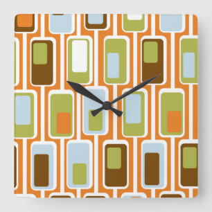 60s Boxes Square Wall Clock