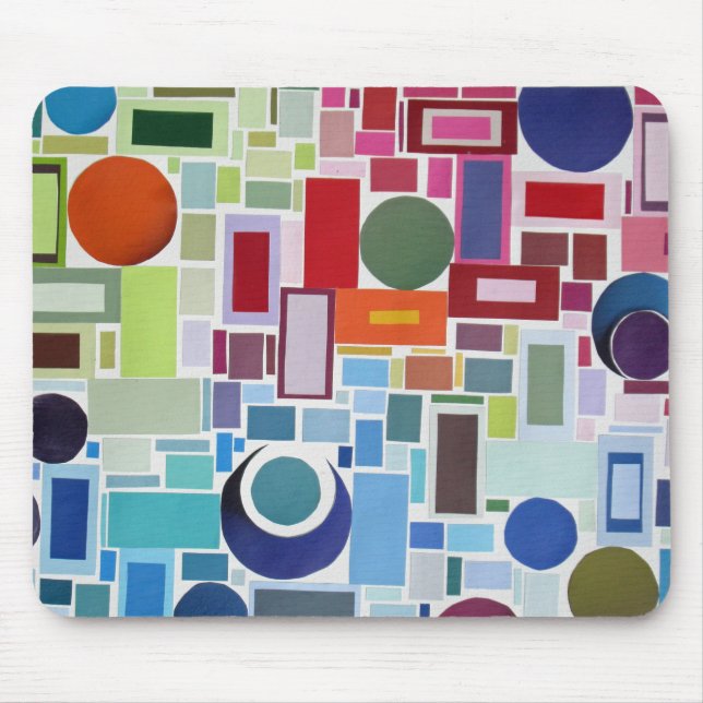 60's Disco Retro Mosaic Collage Abstract Mouse Mat (Front)