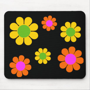 60s Flower Power Mouse Mat