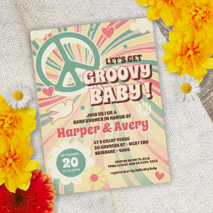 60s Hippie Party Baby Shower Invitation