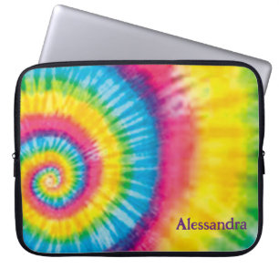 60s Hippie Tie Dye Laptop Sleeve – Personalised 