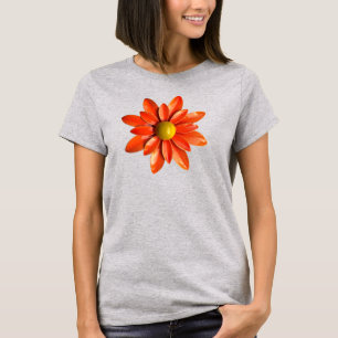 60's MOD Hippie Orange Daisy Flower Trendy Fashion T-Shirt