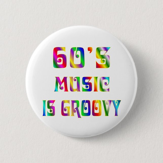 60s Music 6 Cm Round Badge (Front)