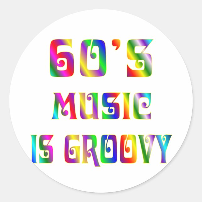 60s Music Classic Round Sticker (Front)