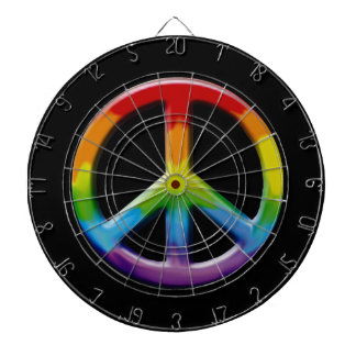 60's Peace Sign Retro Art Dart Board