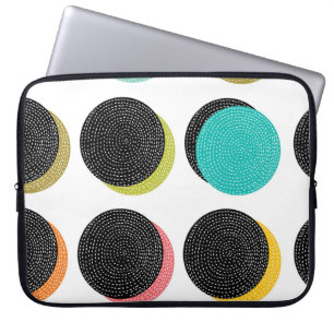 60s Polka Dots: Decorative Vintage Cheer. Laptop Sleeve
