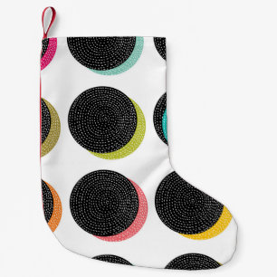 60s Polka Dots: Decorative Vintage Cheer. Small Christmas Stocking