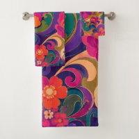 60s Pyschedelic Floral Luxe Jewel Tone