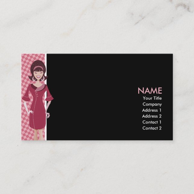 60s retro chick business card (Front)