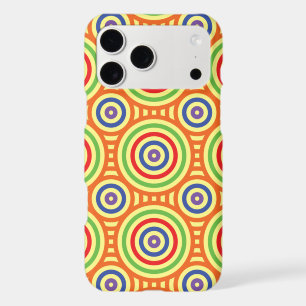 60s Retro Circular Geometric Pattern. Red, Green