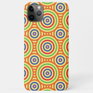 60s Retro Circular Geometric Pattern. Red, Green iPhone 11 Pro Max Case