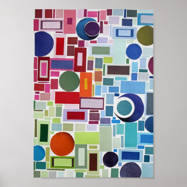 60's Retro Disco Colour Chart Collage Abstract (Front)