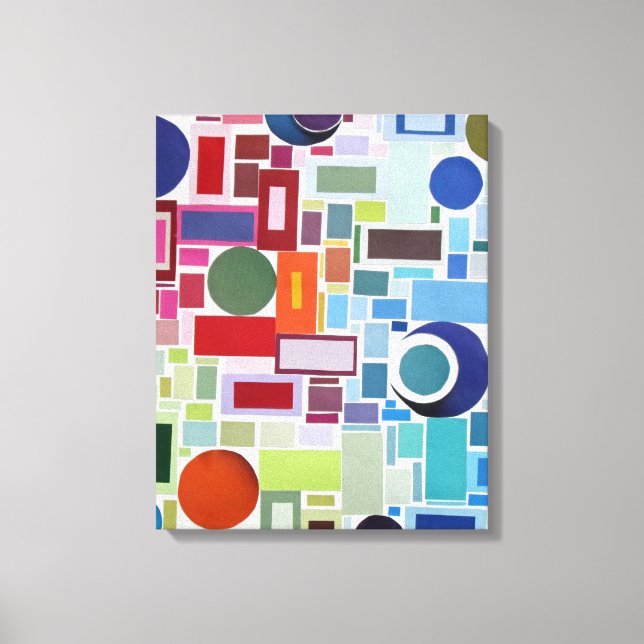 60's Retro Disco Colour Chart Collage Abstract Canvas Print (Front)