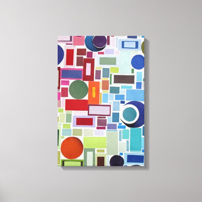 60's Retro Disco Colour Chart Collage Abstract Canvas Print (Front)
