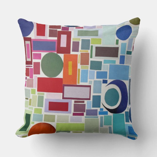 60's Retro Disco Colour Chart Collage Abstract Cushion (Front)