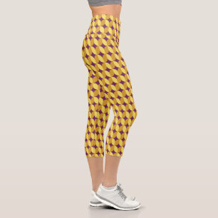 60s Retro Patterned Capri Leggings