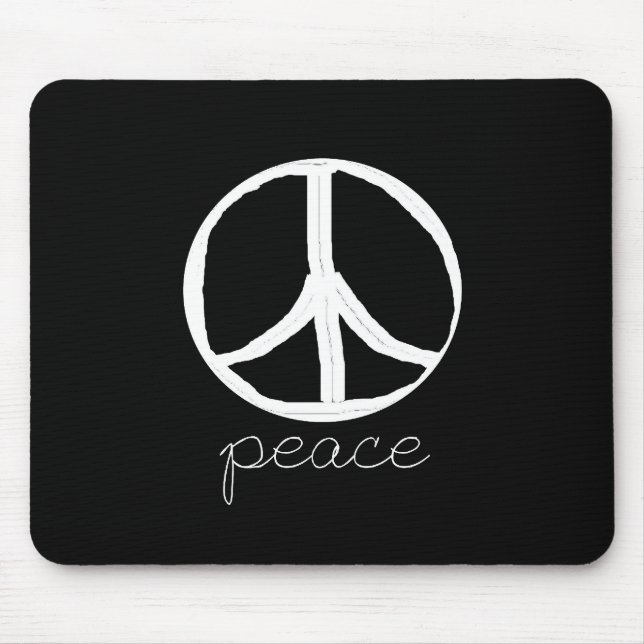 60s Retro Peace Sign Mouse Mat (Front)