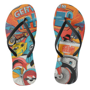 60s retro style flip flops