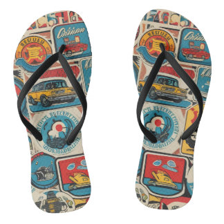 60s retro style flip flops
