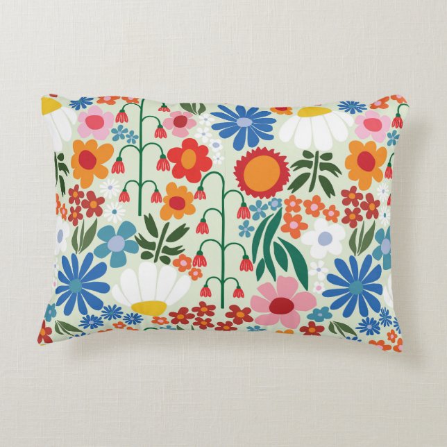 60s Retro Summer Decorative Cushion (Back)