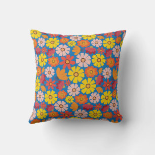 60s Retro Summer Flower Cushion
